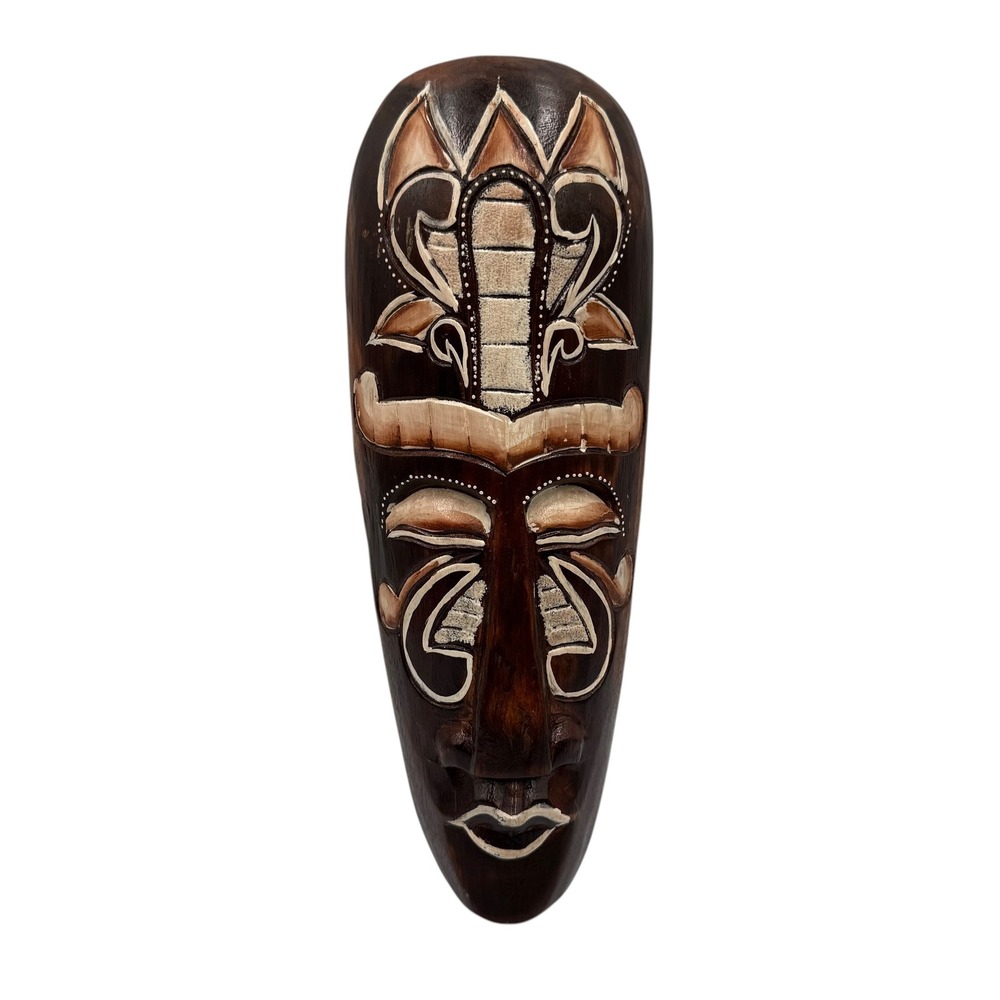 Wooden Mask African Style Wood Carved Tribal Wall Decor Art 12"